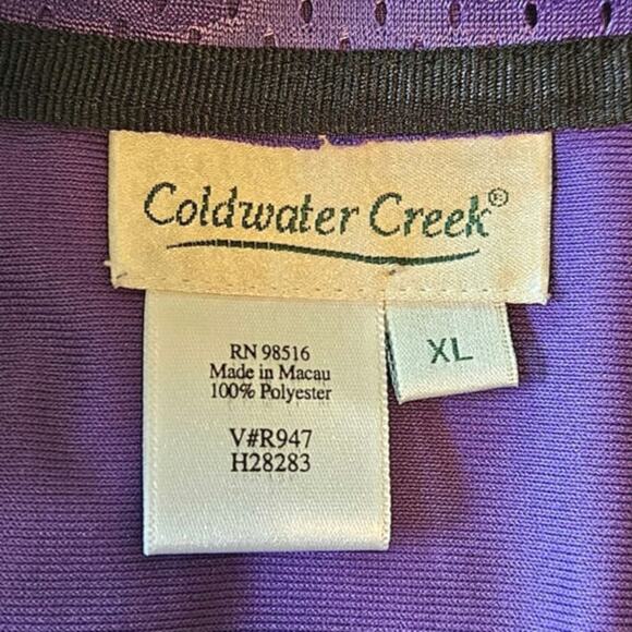 Coldwater Creek Athletic Jacket Full Zip Sporty Purple Black Women's Size XLarge - Picture 5 of 7